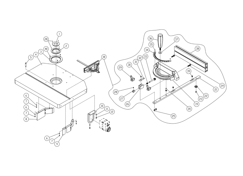 PM2700 5HP 1PH Table Assembly