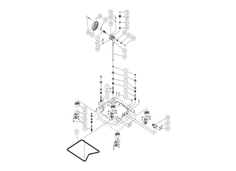 PM2700 5HP 1PH Caster Assembly