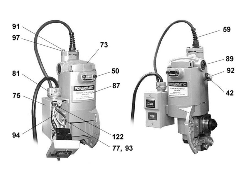 511 Motor with Pushbutton Assembly