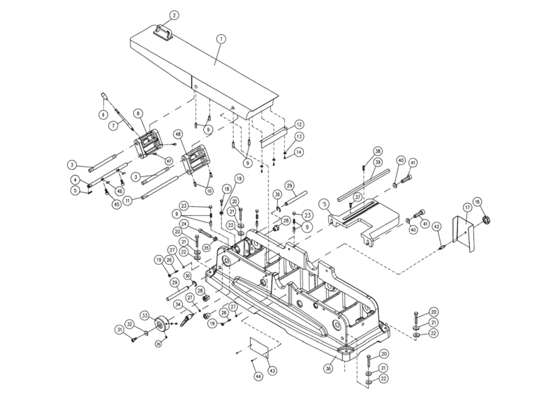 PJ-882HH Outfeed Table and Base Assembly