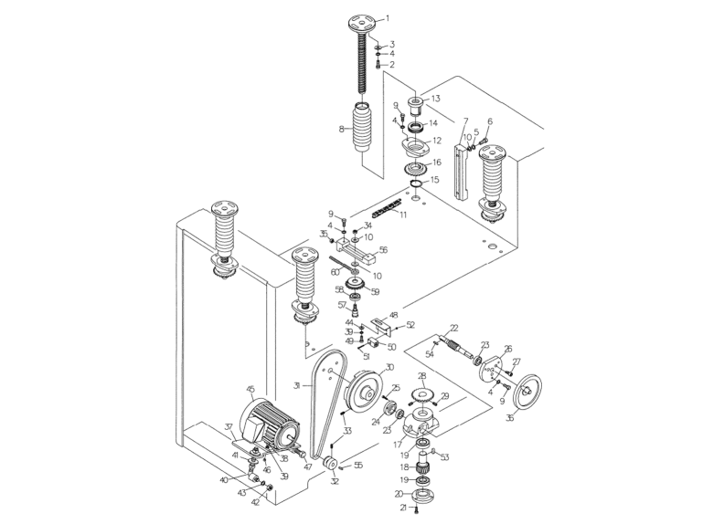 WB-25 Table Raising Assembly