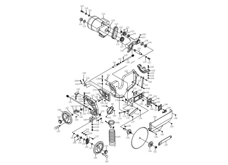 PM1000  - 30 in. - Motor and Trunnion Assembly