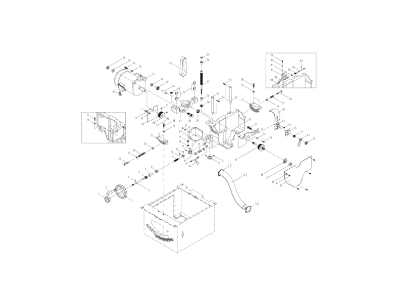 64B - 50 in. Motor and Trunnion Assembly