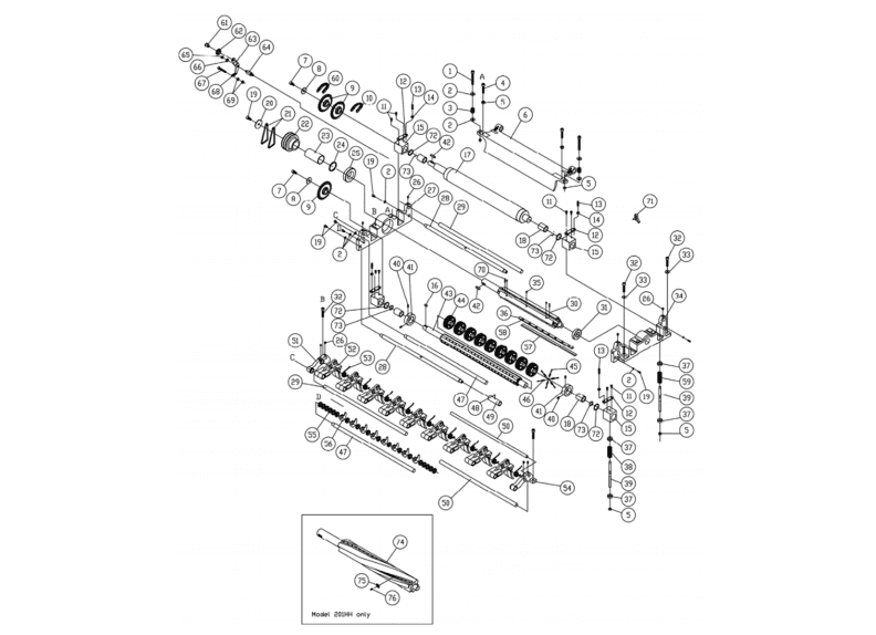 201HH 7.5HP 1PH Cutterhead Assembly