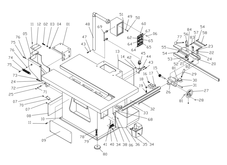 SLR12 Table and Stand Assembly