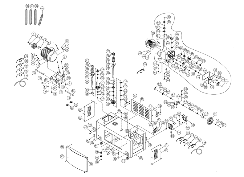 WP2510 15HP 3PH Base Assembly