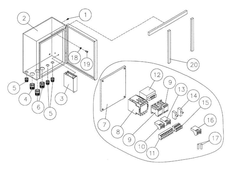 WP2510 15HP 3PH Electrical Box Assembly 