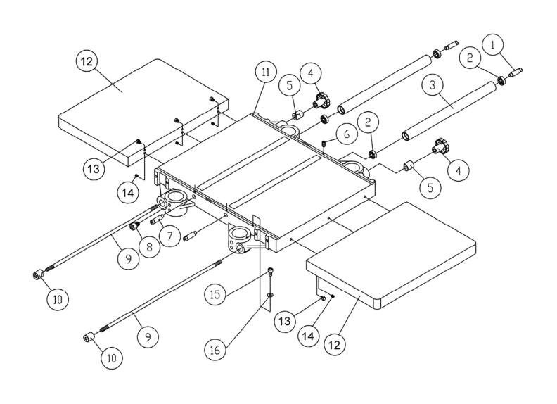 209HH 5HP 3PH Table Assembly 