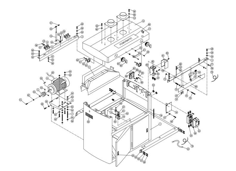 DDS-237 7.5HP 1PH Motor & Cabinet Assembly