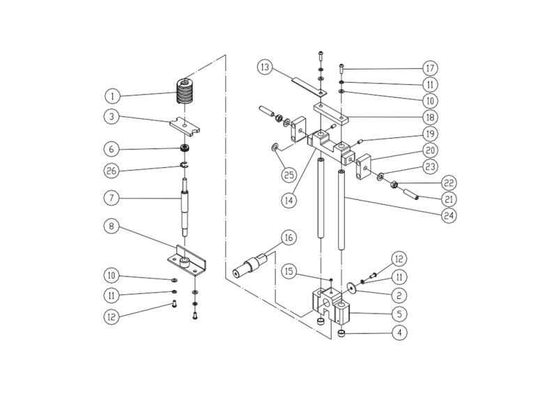 PM2415B-3 - Upper Wheel Sliding Bracket Assembly