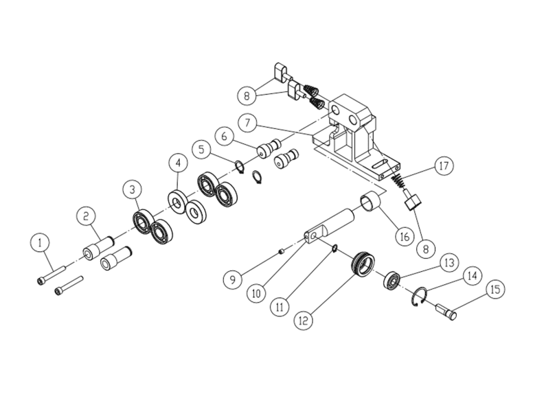 PM1800B-3 - Lower Blade Guide Support Assembly