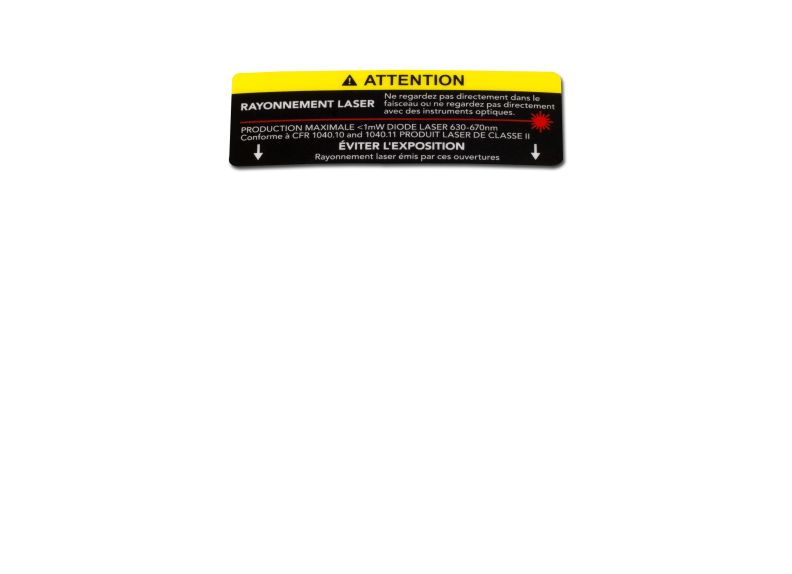 Laser Warning Label, French Version Not | PM2820EVS-256